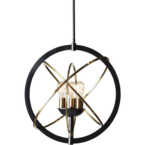 Ayala 3 Light Black / Brass / Black Chandelier Ceiling Light